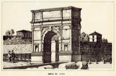 ローマ：ティトゥスのアーチ（リトグラフ 作： Italian School