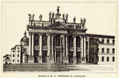 ローマ：ラテランの聖ヨハネの大聖堂（リトグラフ 作： Italian School