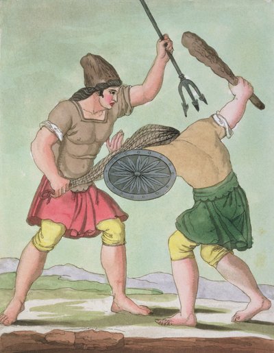 LAntica Roma、1825年のローマの剣闘士 作： Italian School
