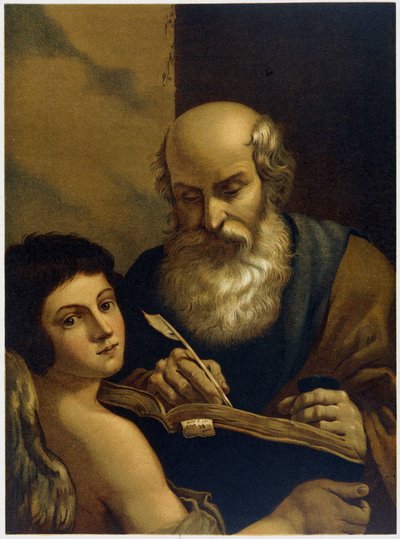 Saint Mathieu Writing and an Angel - Aurea Bibbia classica: storia della rivelazione divina nell