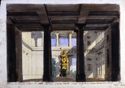 「ポリウト」のセットデザイン、市立劇場、ファエンツァ、1857 作： Italian School