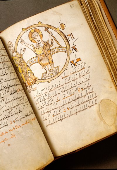 ネウメ付き歌唱ページ ボローニャ派の手稿。(MS.123-フォリオ93r) 11世紀 ローマ、アンジェリカ図書館 作： Italian School