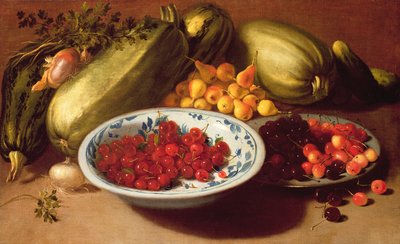 さくらんぼ、骨髄、梨の静物 作： Italian School