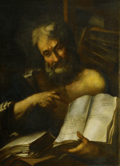 男の頭の研究：父親の一人、1699 作： Italian School