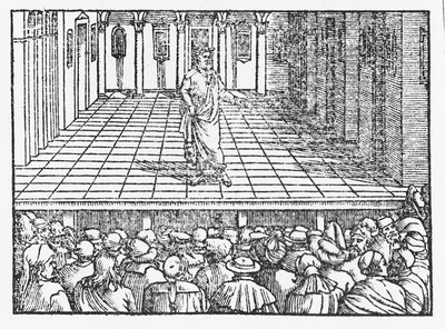 テレンス・ステージ、1563年頃（木版画 作： Italian School