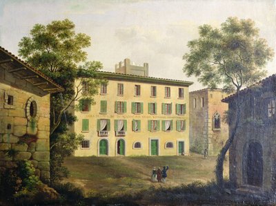 ナポレオンの生家、アジャクシオ、コルシカ島（油彩・キャンバス 作： Italian School