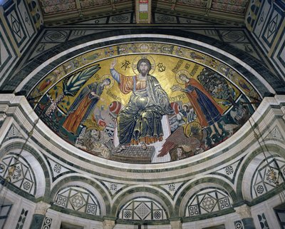 キリストの祝福、1297年（モザイク） 作： Italian School