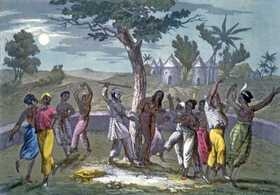 J. Ferrario、パブによる衣装の歴史からマンゴ公園の旅行によると、Mombo-Jomboのダンス。 1820年頃 作： Italian School