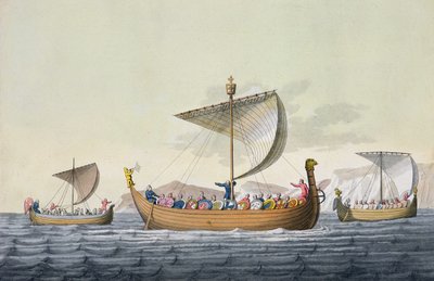 ウィリアム征服王の艦隊、The History of the Nations（アクアチント）のプレート8 作： Italian School