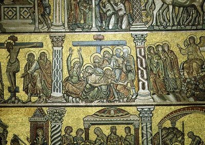 嘆きの歌」細部 13世紀後半（モザイク画 作： Italian School