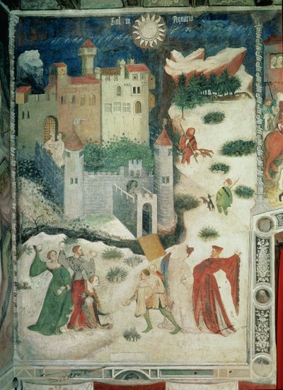 1月、1400年頃（フレスコ画）（498706も参照） 作： Italian School