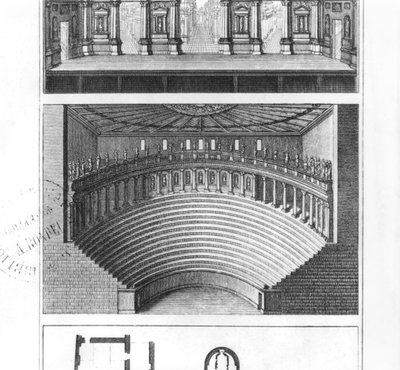 アンドレアパラディオ（1508-80）が設計したヴィチェンツァのオリンピック劇場 作： Italian School