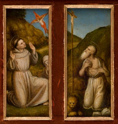 聖フランシスとジェロームの汚名、1480年頃（パネルに油彩） 作： Italian School