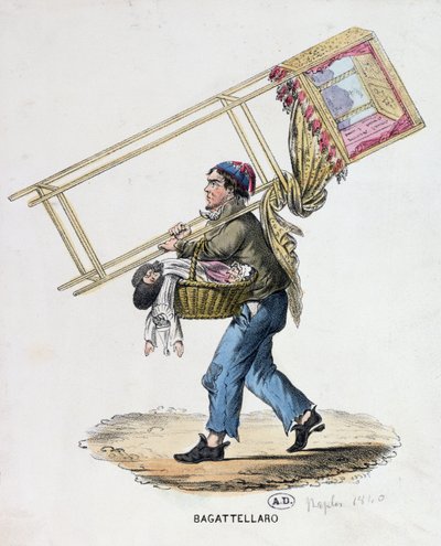 放浪の操り人形師、1840年頃 作： Italian School