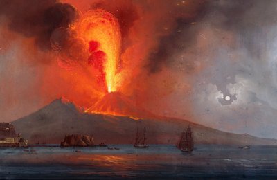 1799年のヴェスヴィオ火山の噴火 作： Italian School
