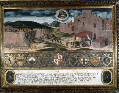 1552年、シャルル5世のスペイン人が建てた要塞を、シエナの住民が破壊した。 作： Italian School