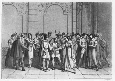 インカ人が皇太子妃と結婚した方法、1820年頃 作： Italian School