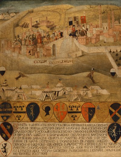 シエナ近郊の町コッレ・ヴァル・デルサの降伏 作： Italian School