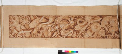 アンティークの後の3つのドローイング、c.1750（黒いチョークのかすかな表示の上に茶色のウォッシュで強調されたブラシのドローイング） 作： Italian School