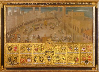 シエナのカンポ広場のトーナメント、1607-10 作： Italian School