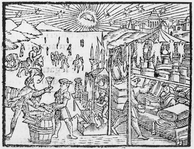 1555年にローマで出版されたOlaus Magnus（1490-1558）による北方民族の歴史からのスカンジナビアの貿易 作： Italian School