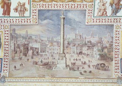 トラヤヌスの柱、トラヤヌスフォーラム、ローマ 作： Italian School