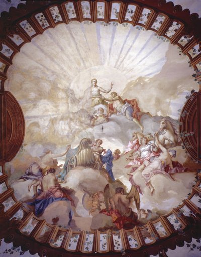 オーストリアの皇后マリアテレジアの勝利（1717-80）（天井画） 作： Italian School