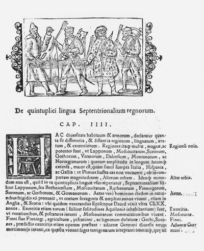 1555年にローマで出版されたOlaus Magnus（1490-1558）による北方民族の歴史からのさまざまな言語 作： Italian School