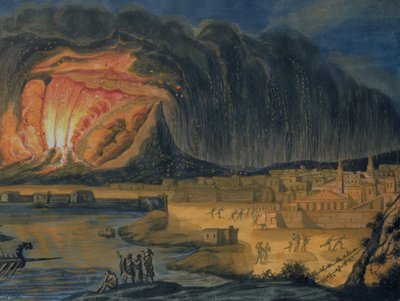 ナポリ近郊のベスビオ火山、1815年頃 作： Italian School