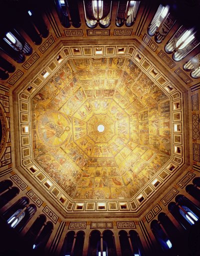 1225年頃に始まったモザイクの天井の景色（モザイク） 作： Italian School