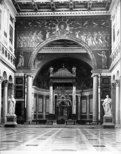 アルノルフォディカンビオ（c.1245-1310）の幕屋が乗り越え、下に聖パウロの墓がある高祭壇の眺め 作： Italian School Italian School