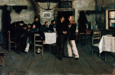 ジュゼッペ・ガリバルディ (1807-1882) とジョヴァンニ・バッティスタ・クネオ (1809-1875) の会談、1833 年に黒海の港タガンログで、イタロ・ヌネス・ヴァイス (1860-1932) 画 作： Italo Nunes Vais