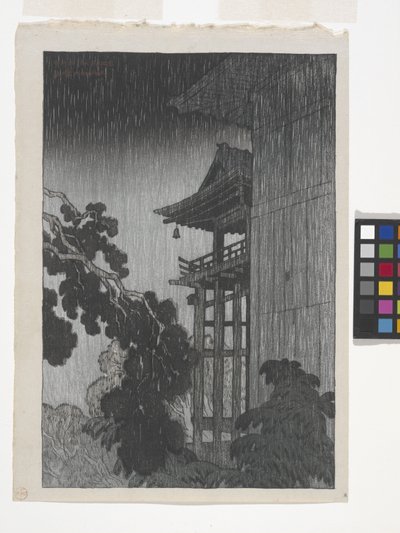 三井寺（三井寺）（色木版画） 作： Ito Jakuchu
