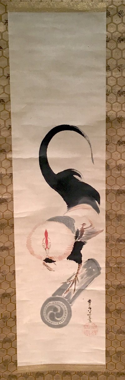 タイルの上の雄鶏 作： Ito Jakuchu