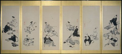 三十六不滅の詩人、1798 作： Ito Jakuchu