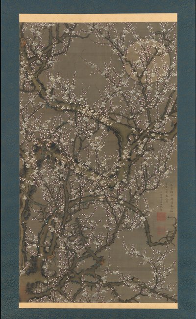 白梅と月、1755年。 作： Ito Jakuchu