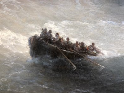 人とフラグメントボート 作： Ivan Aivazovsky