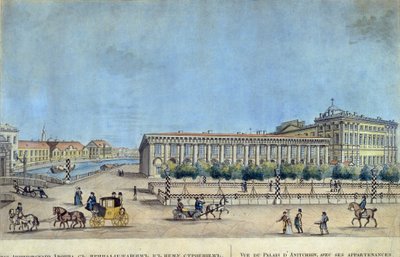 サンクトペテルブルクのアニチコフ宮殿。 Ivan Alexeyevich Ivanov (1779-1848) の作品、版画と水彩 作： Ivan Alekseevich Ivanov