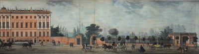アニチコフ宮殿。 1830年のネフスキー大通りのパノラマから 作： Ivan Alexeyevich Ivanov