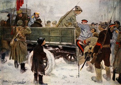 1917年2月の革命中の将軍の逮捕（カラーリソ） 作： Ivan Alexeyevich Vladimirov