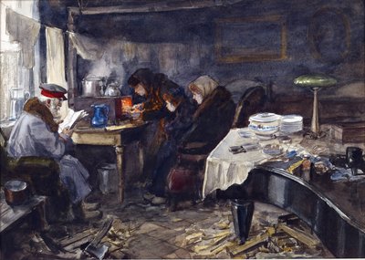 ウラジミロフ、イヴァン・アレクセイヴィッチ（1869-1947）による革命中のロシアの貴族と高官の悲惨な生活。 水彩, ガッシュ ・ 紙 作： Ivan Alexeyevich Vladimirov