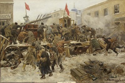 1905 年 12 月、1906 年 12 月のモスクワ蜂起。 作： Ivan Alexeyevich Vladimirov