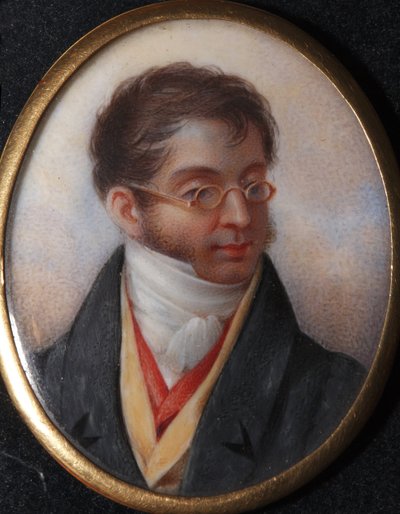 カール・ロバート・ネッセルローデ伯爵 (1780-1862) パー・ウィンバーグ、イヴァン・アンドレエヴィッチ (?-1851) の肖像。 水彩画、ホーンにグワッシュ、1820 年代末、A.S. 州立博物館 プーシキン、モスクワ 作： Ivan Andreyevich Winberg