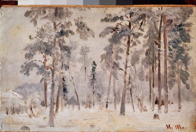 Frost (Hoarfrost) - Ivan Ivanovich Shishkin (Shishkin) (1832-1898) 作、キャンバスに油彩、1890 年頃 - ロシア美術、19 世紀の風景 - State Tretyakov Gallery、モスクワ 作： Ivan Ivanovich Shishkin