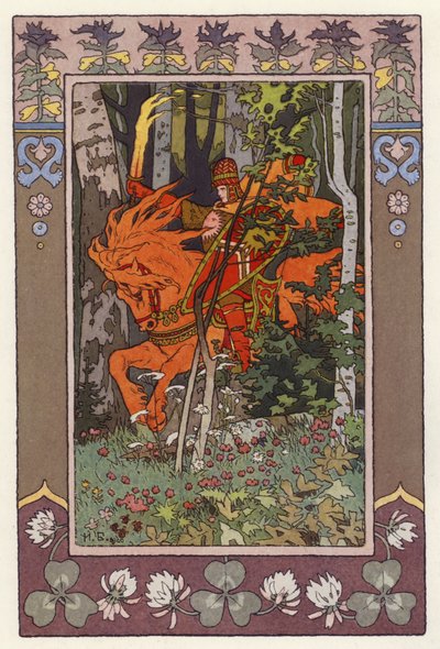 Vassilisa The Beautiful」のイラスト（カラーリトグラフ 作： Ivan Yakovlevich Bilibin