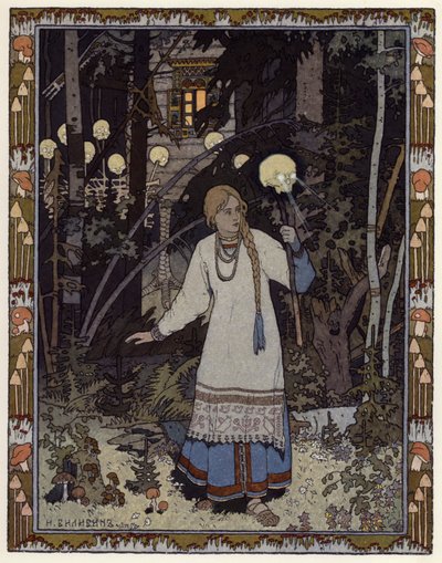 Vassilisa The Beautiful」のイラスト（カラーリトグラフ 作： Ivan Yakovlevich Bilibin