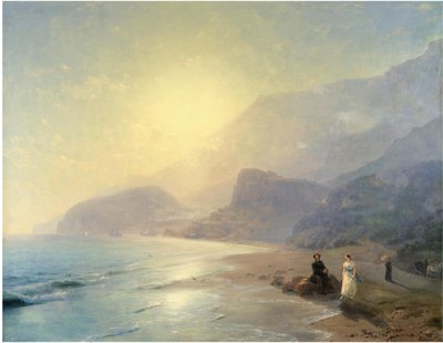 アレクサンドルプーシキンとマリアラエフスカヤ、グルズフ近郊、1886年 作： Ivan Konstantinovich Aivazovsky