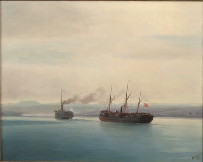 1877年12月13日、1877年のロシアの汽船によるトルコ軍のメルシーナの捕獲 作： Ivan Konstantinovich Aivazovsky