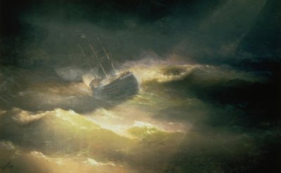 嵐の中の船マリア 作： Ivan Konstantinovich Aivazovsky