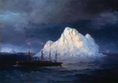 IKAiwasowski、Damfschiff bei Eisberg -絵画、1894 作： Ivan Konstantinovich Aivazovsky